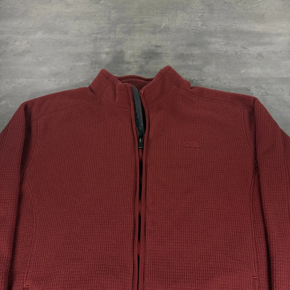 North Face Jacket Mens Large Burgundy Maroon Full Zip‎ Apex Bionic Grid Fleece